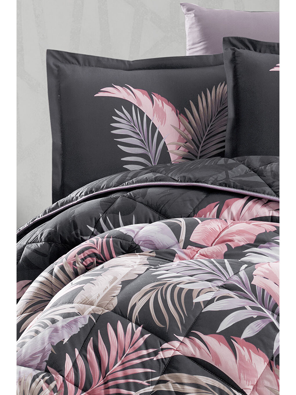 Antrasit Ranforce %100 Pamuk Battal Boy Uyku Seti 260x240 Cm Hena-1