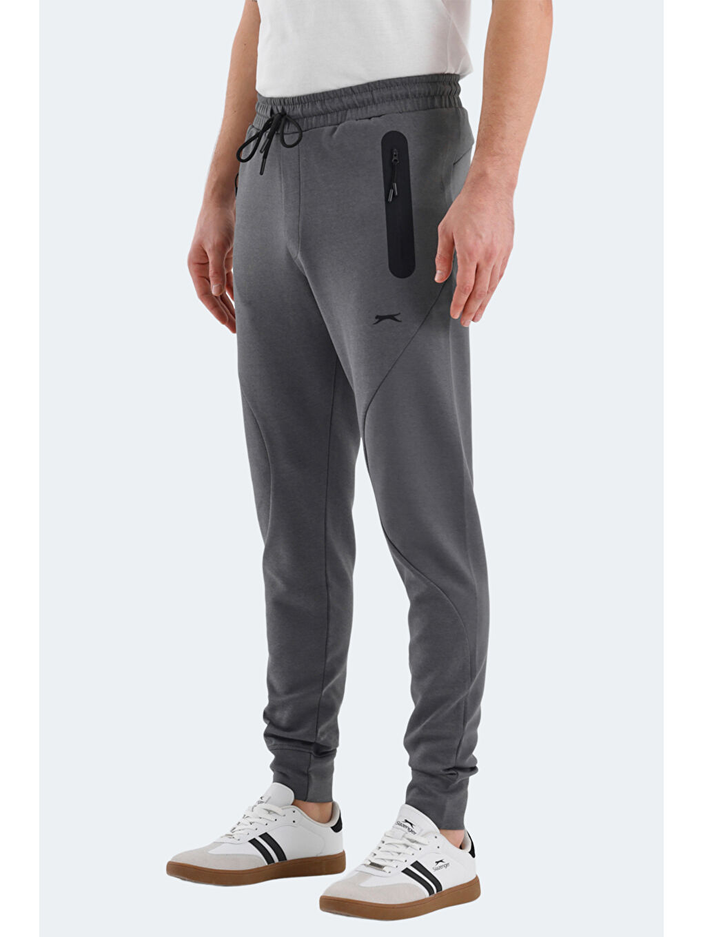 Karışık VARUNA 2 Lİ SET Erkek Fermuar Cepli Dar Paça Siyah - Koyu Gri Eşofman Altı-1