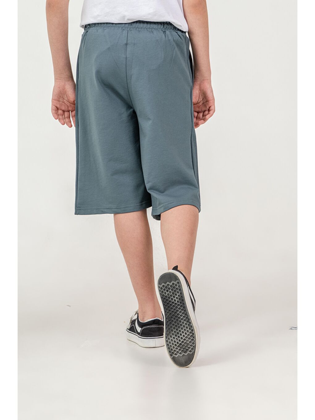 Yeşil Sol Bacak Nakışlı Erkek Çocuk Şort-3