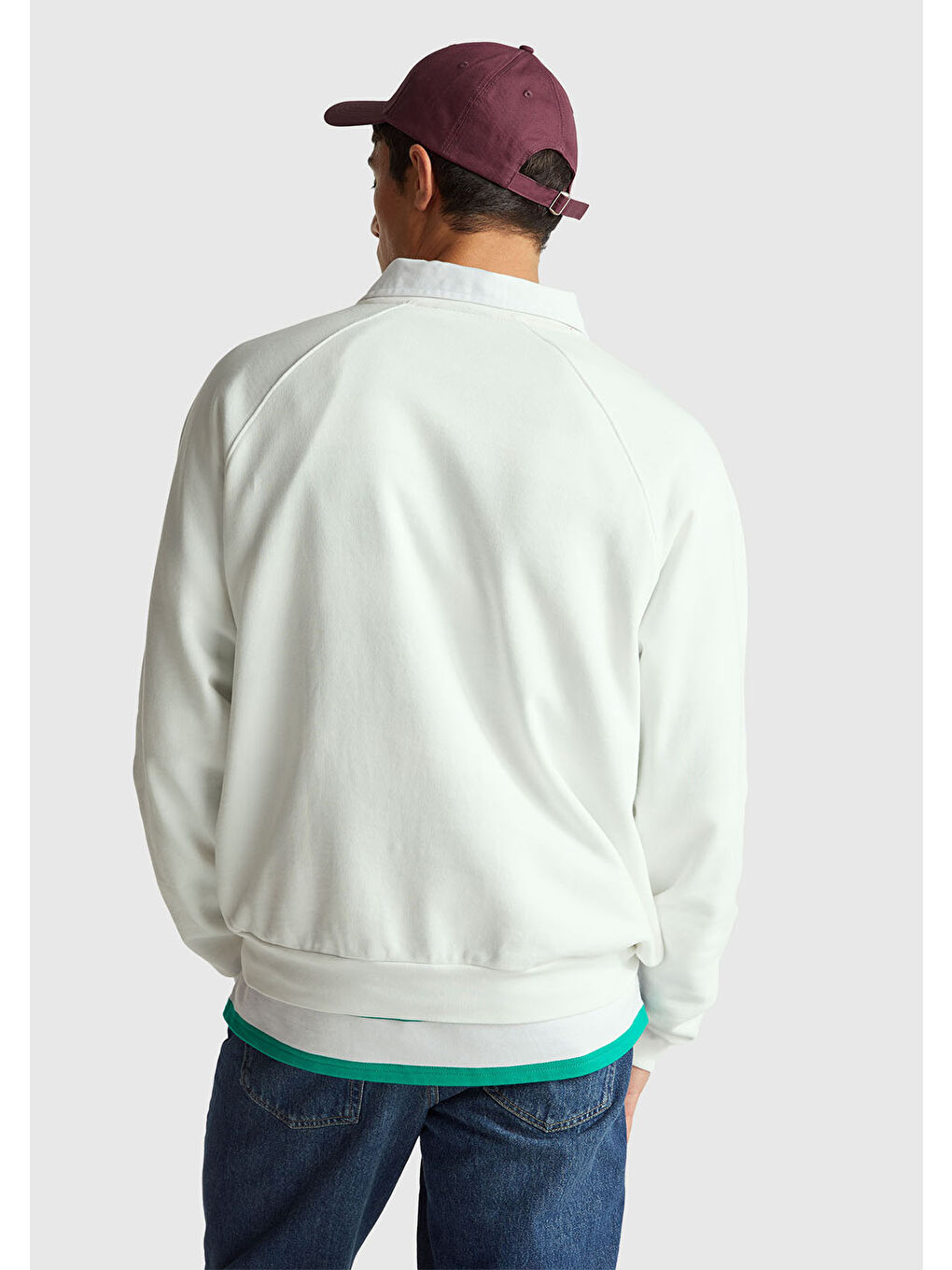 Erkek Beyaz  %100 Pamuk Relaxed Fit Stranger Things Baskılı Sweatshirt-2