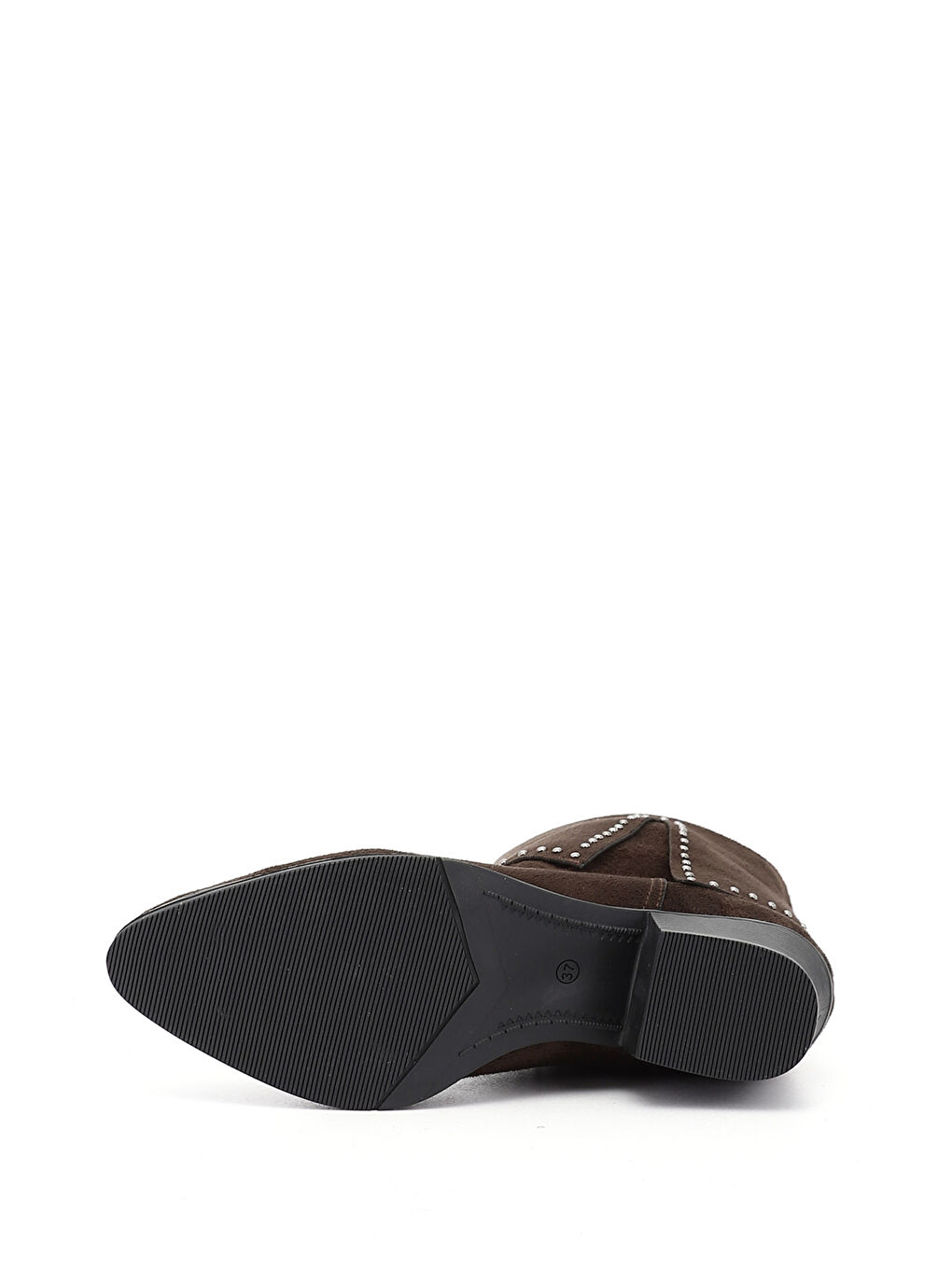 Kahverengi Kadın AÇIK KAHVERENGİ Sivri Burun Kalın Topuklu Kovboy Çizme-3