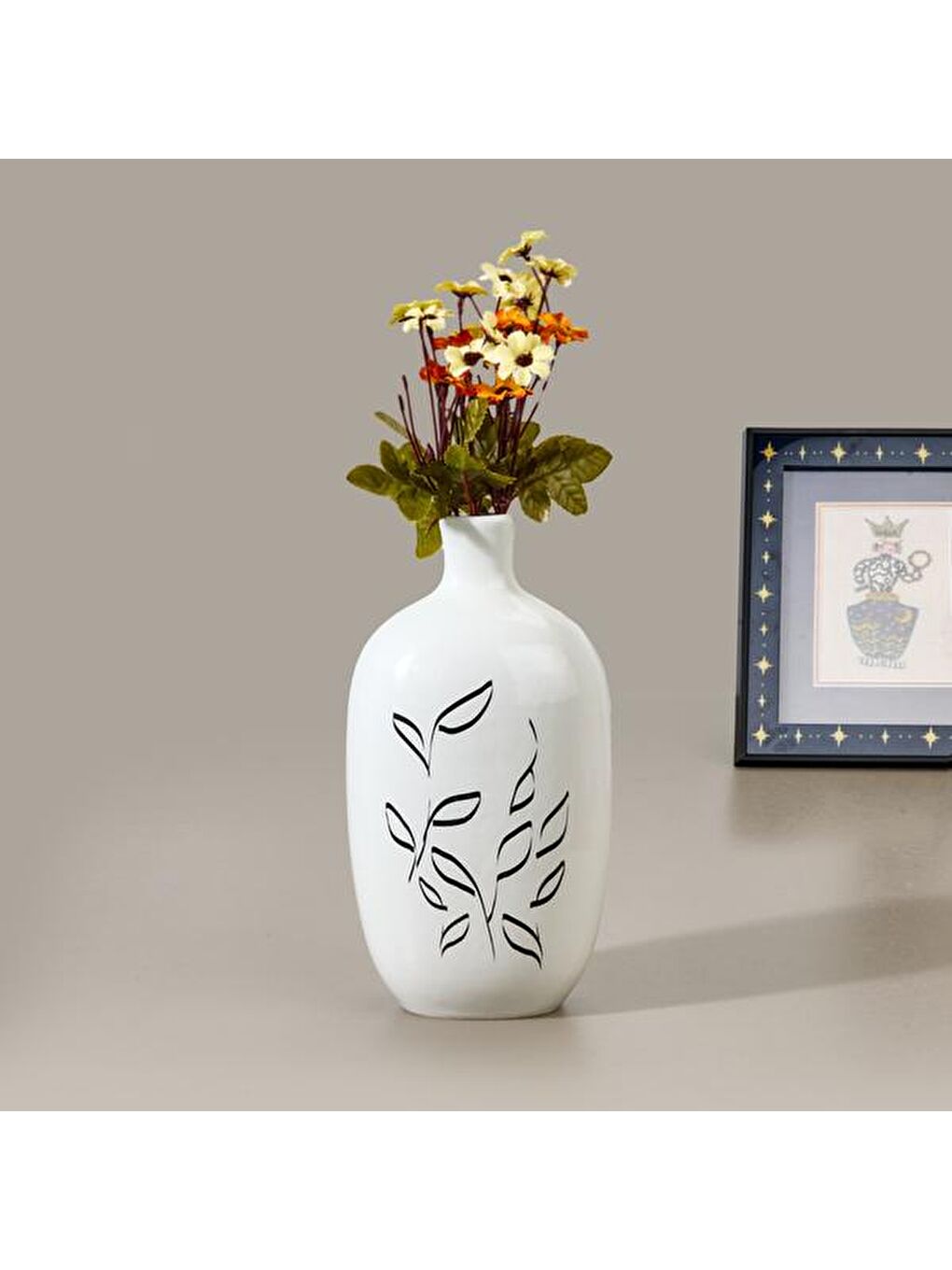 Deco Nemi Vazo - Beyaz - 13x25 cm
