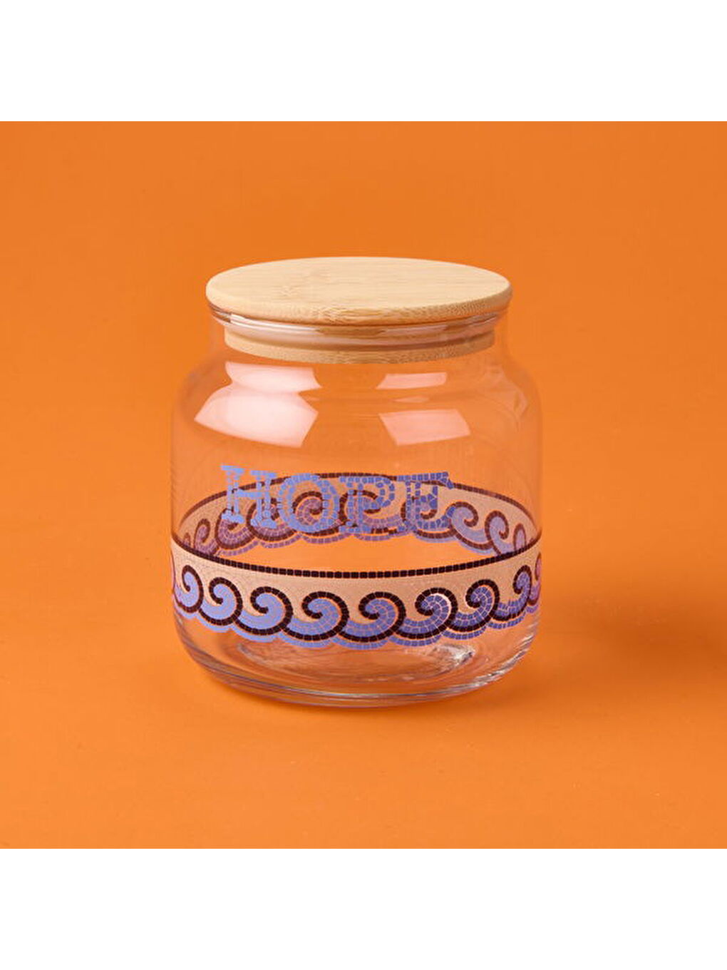 Karışık Blue Mosaiq Hope Kapaklı Cam Kavanoz - Renkli - 635 ml