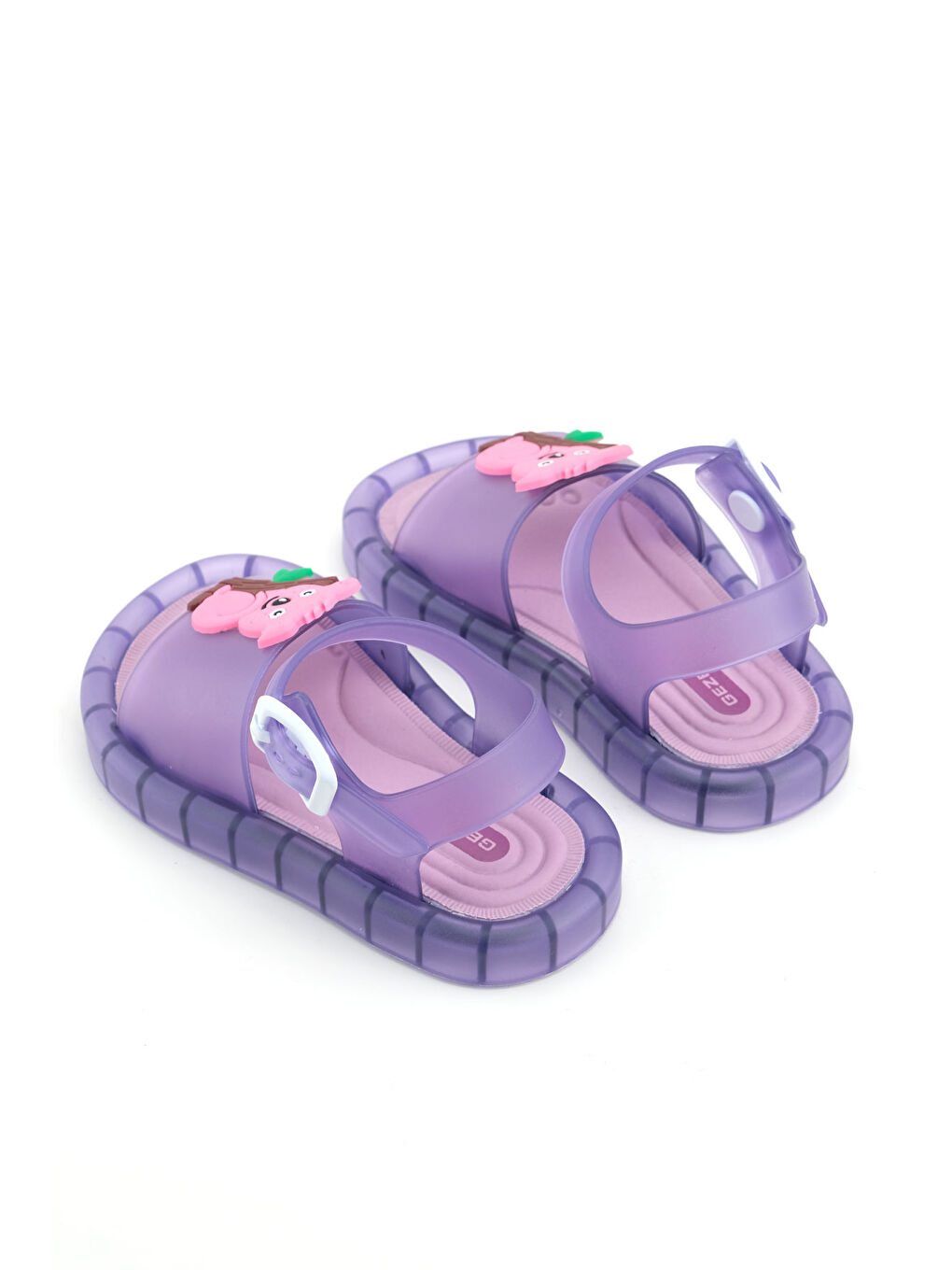 Lila Yazlık Kız Çocuk Suni Deri Işıklı Rahat Taban Bilekten Ayarlanabilir Günlük Sandalet-3