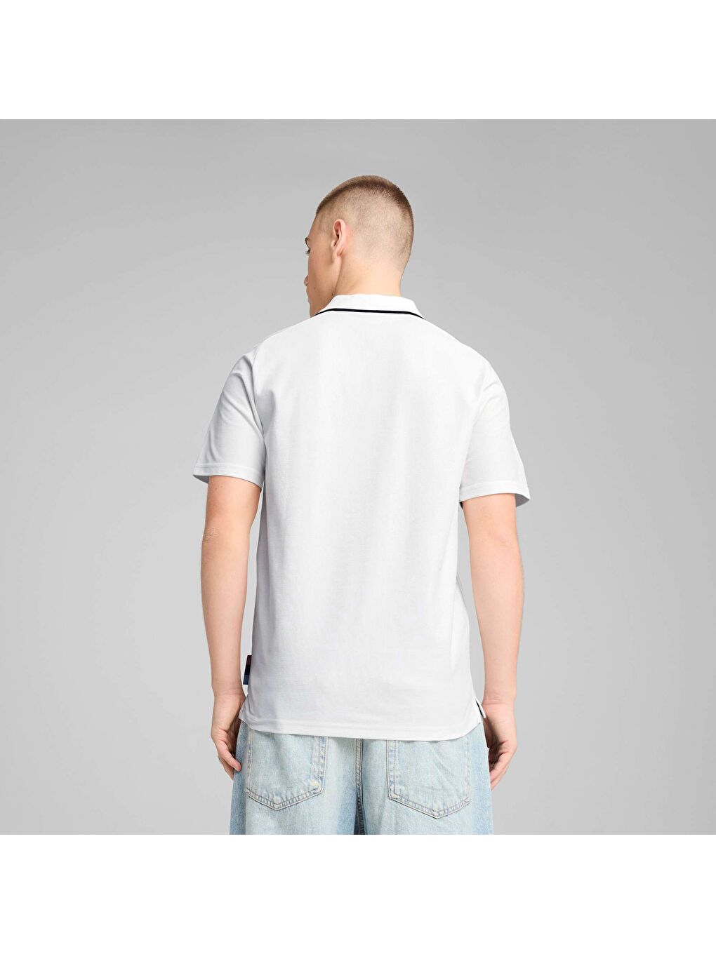 Beyaz BMW M Motorsport Erkek Polo-1