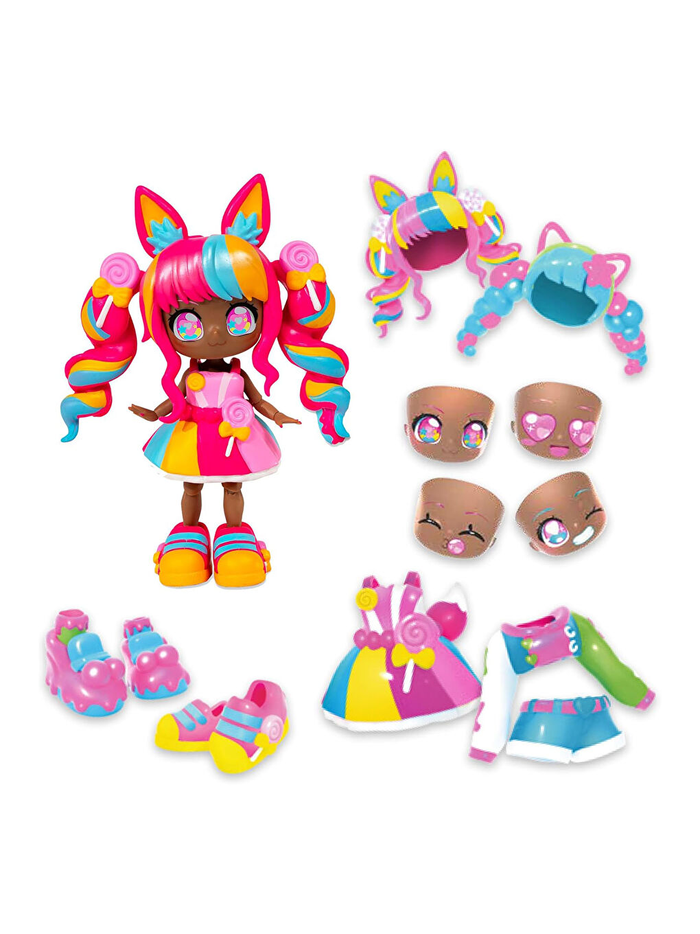 Animakii Bebek ve Aksesuar Seti - Candy ve Bubble Gum-1