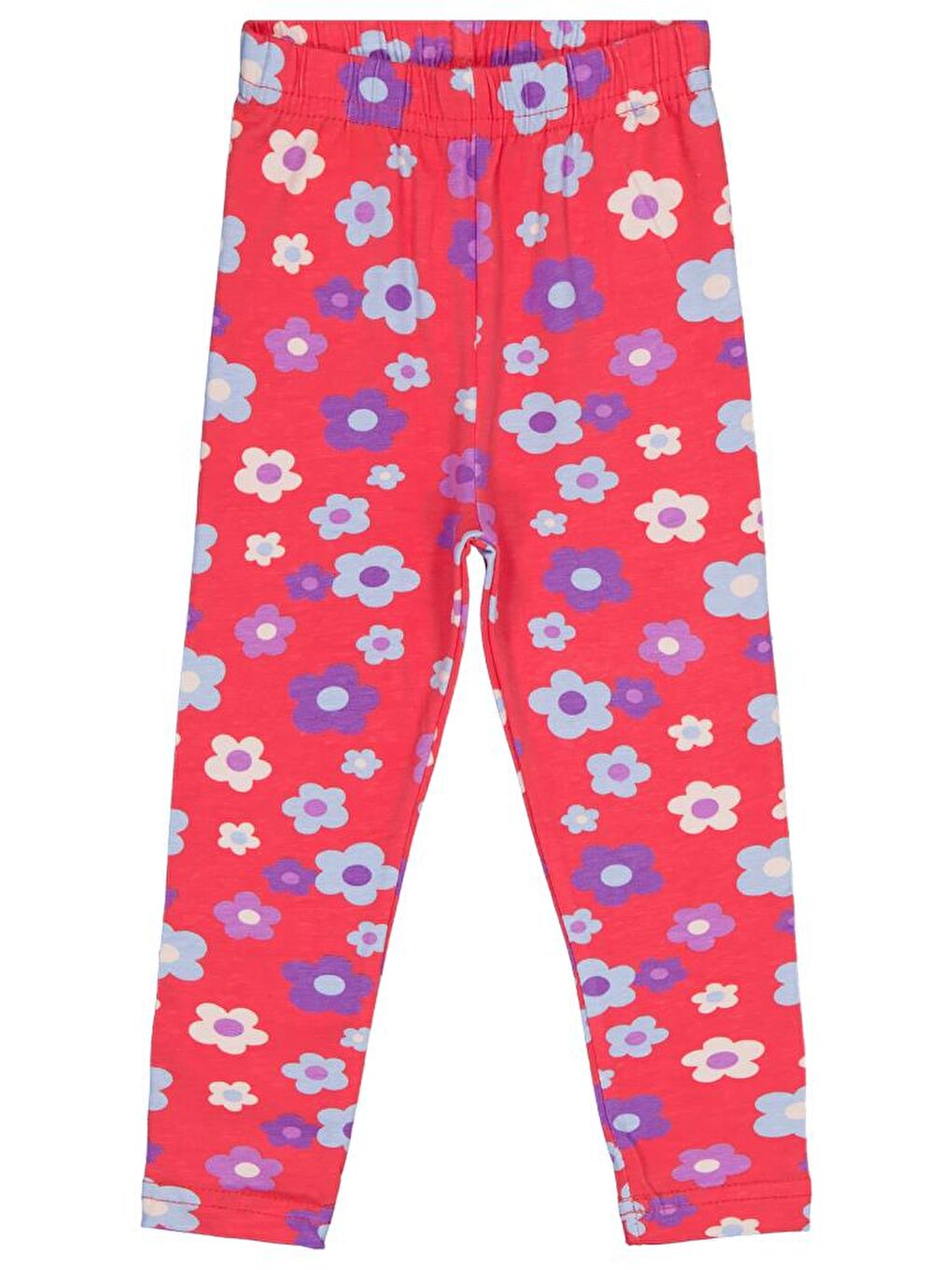 Fuşya Girls Büyük Çiçek Baskılı 2-5 Yaş Tayt - Fusya 5-6 Yaş