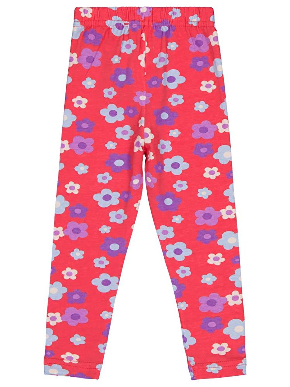 Fuşya Girls Büyük Çiçek Baskılı 2-5 Yaş Tayt - Fusya 5-6 Yaş-1
