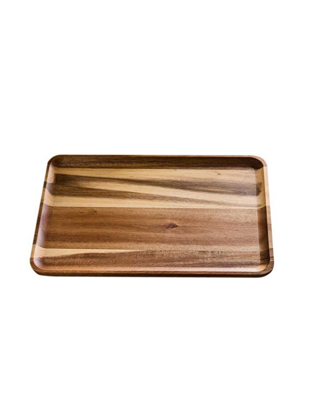 Morry Akasya Dikdörtgen Sunum Tabağı - Kahverengi - 36x24 cm-2