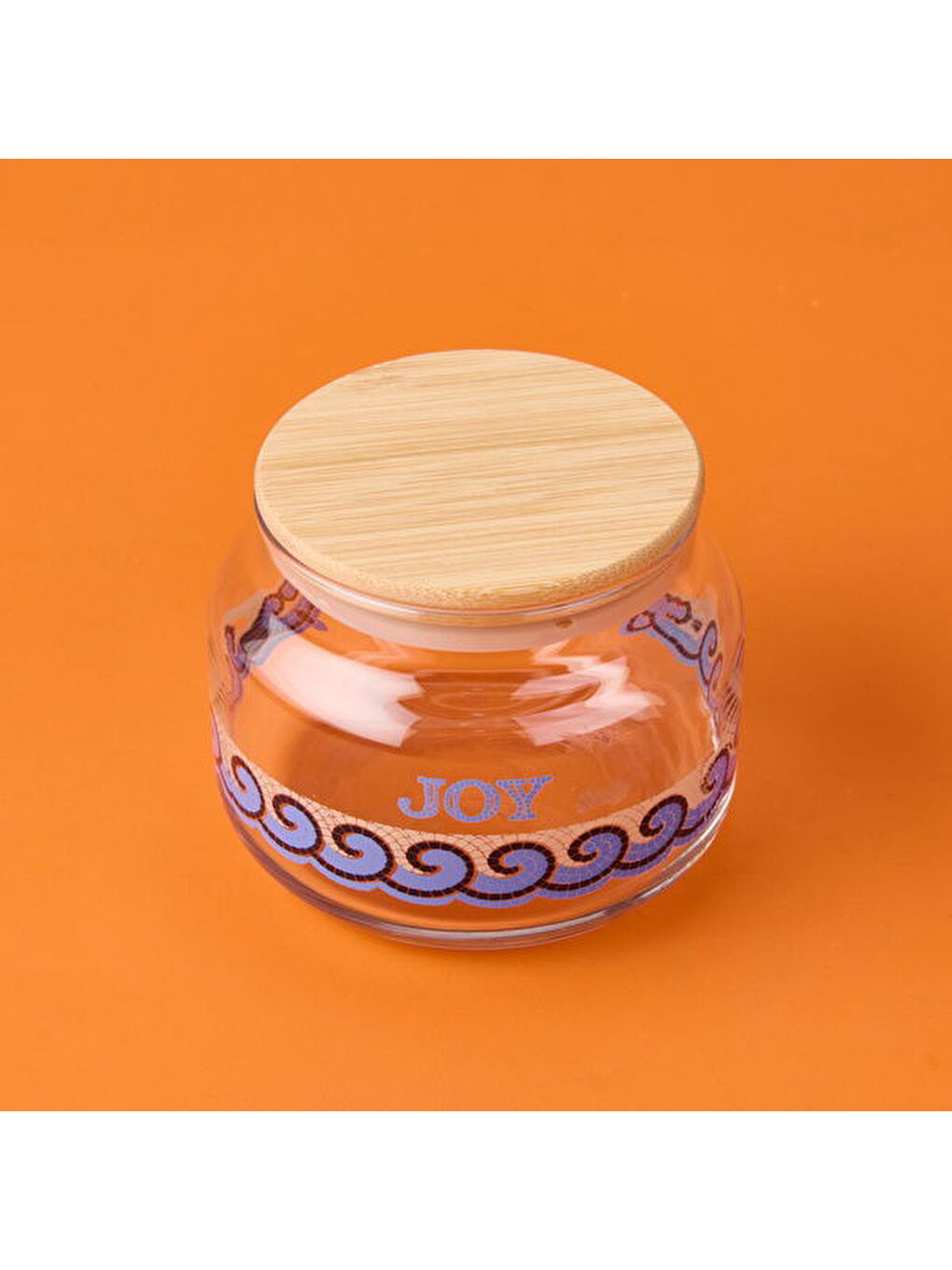 Karışık Blue Mosaiq Joy Kapaklı Cam Kavanoz - Renkli - 430 ml-1