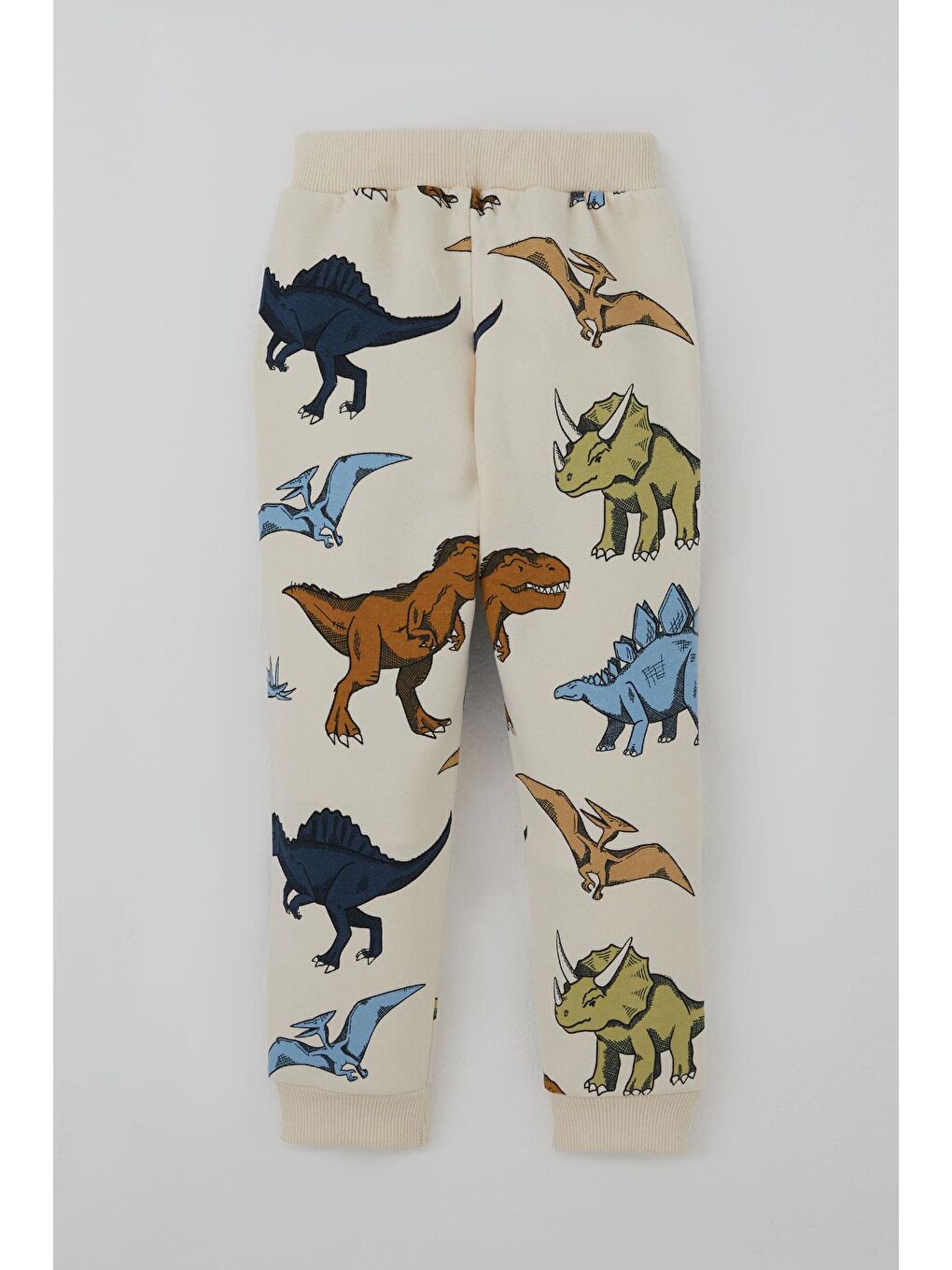 Ekru Erkek Çocuk Eşofman Takımı Kükreyen Güçlü Dinozorlar Desenli Krem (1.5-5 Yaş)-4