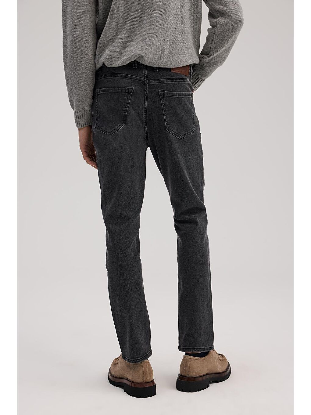 Gri Slim Fit 5 Cep Jean Pantolon-3