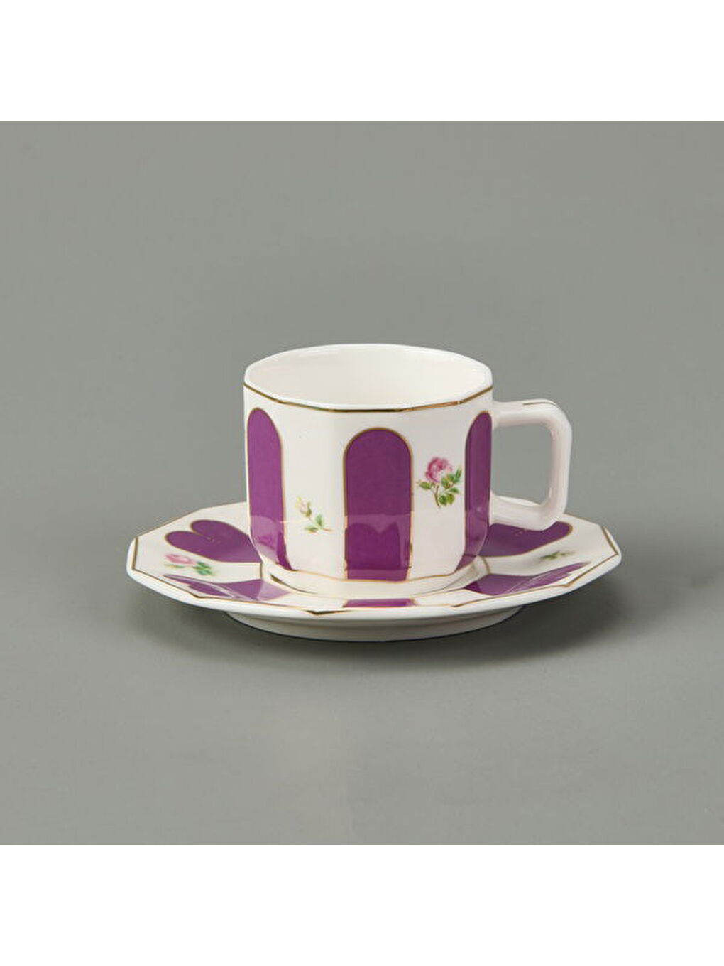 Karışık Acem 12 Parça Kahve Fincan Takımı - Renkli-1