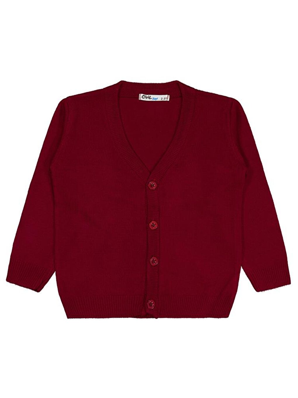 Boys Basic Triko 2-5 Yaş Hırka - Bordo4-5 Yaş