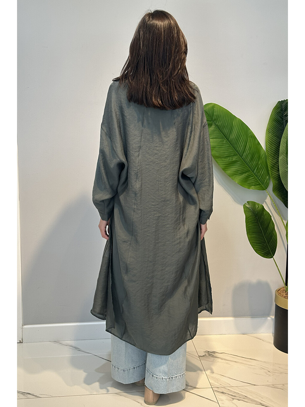 Çift Katlı Kuşaklı Nil Tunik 165 Yeşil-3