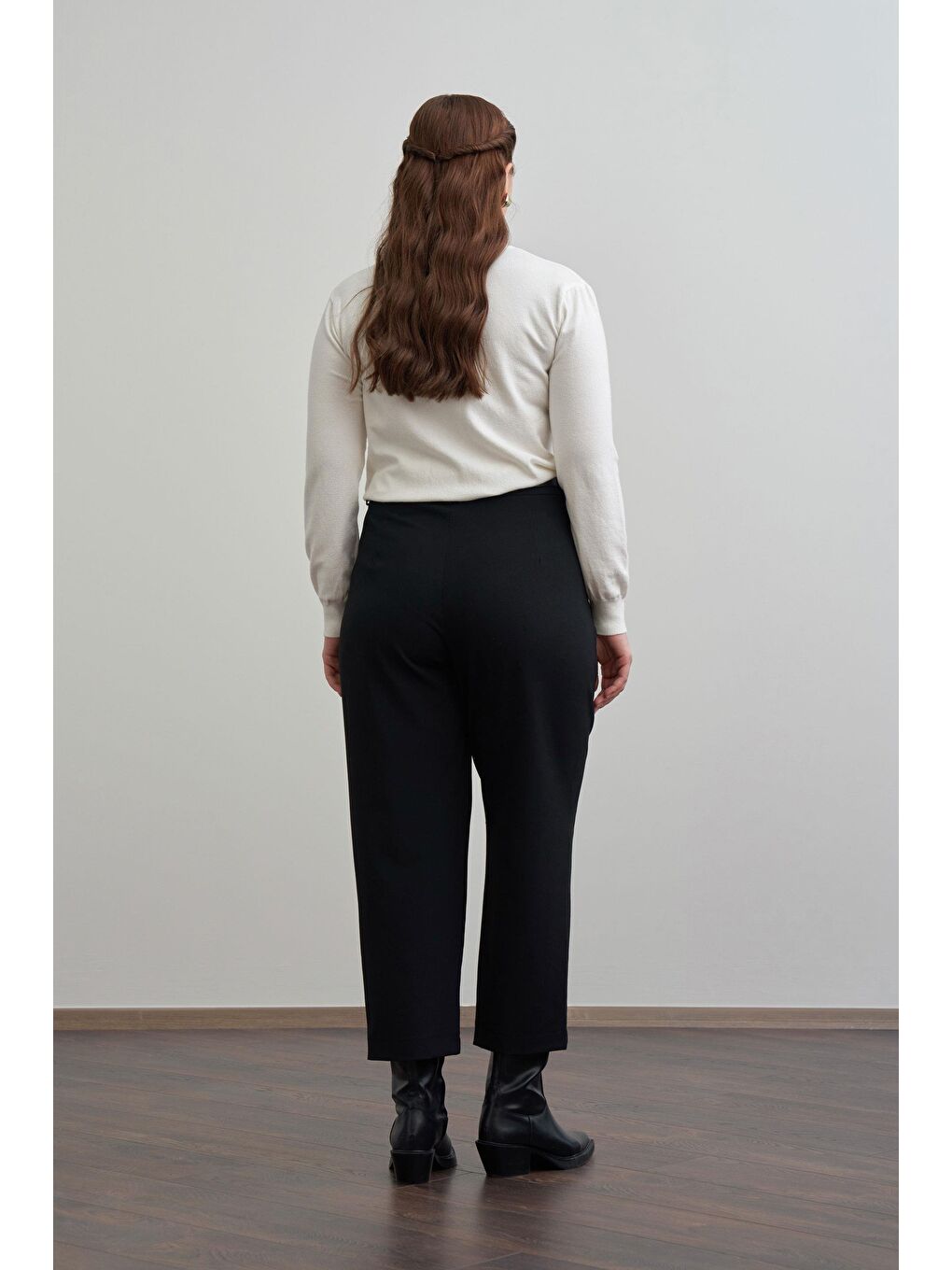 Siyah-Pensli Rahat Viscon Pantolon-2