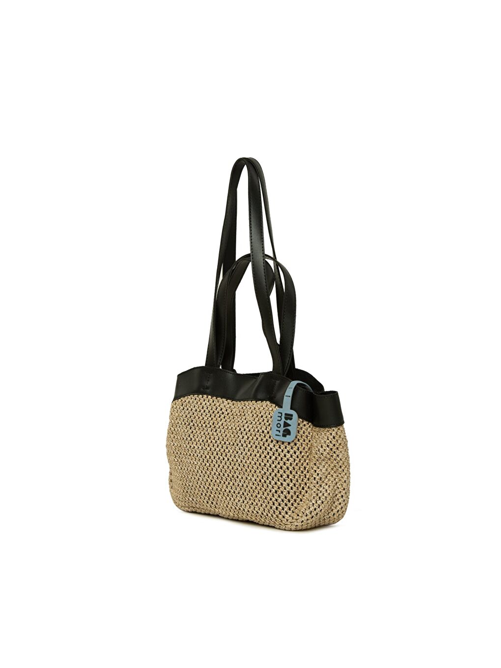 Siyah Yavrulu Hasır File Mini Çanta-1