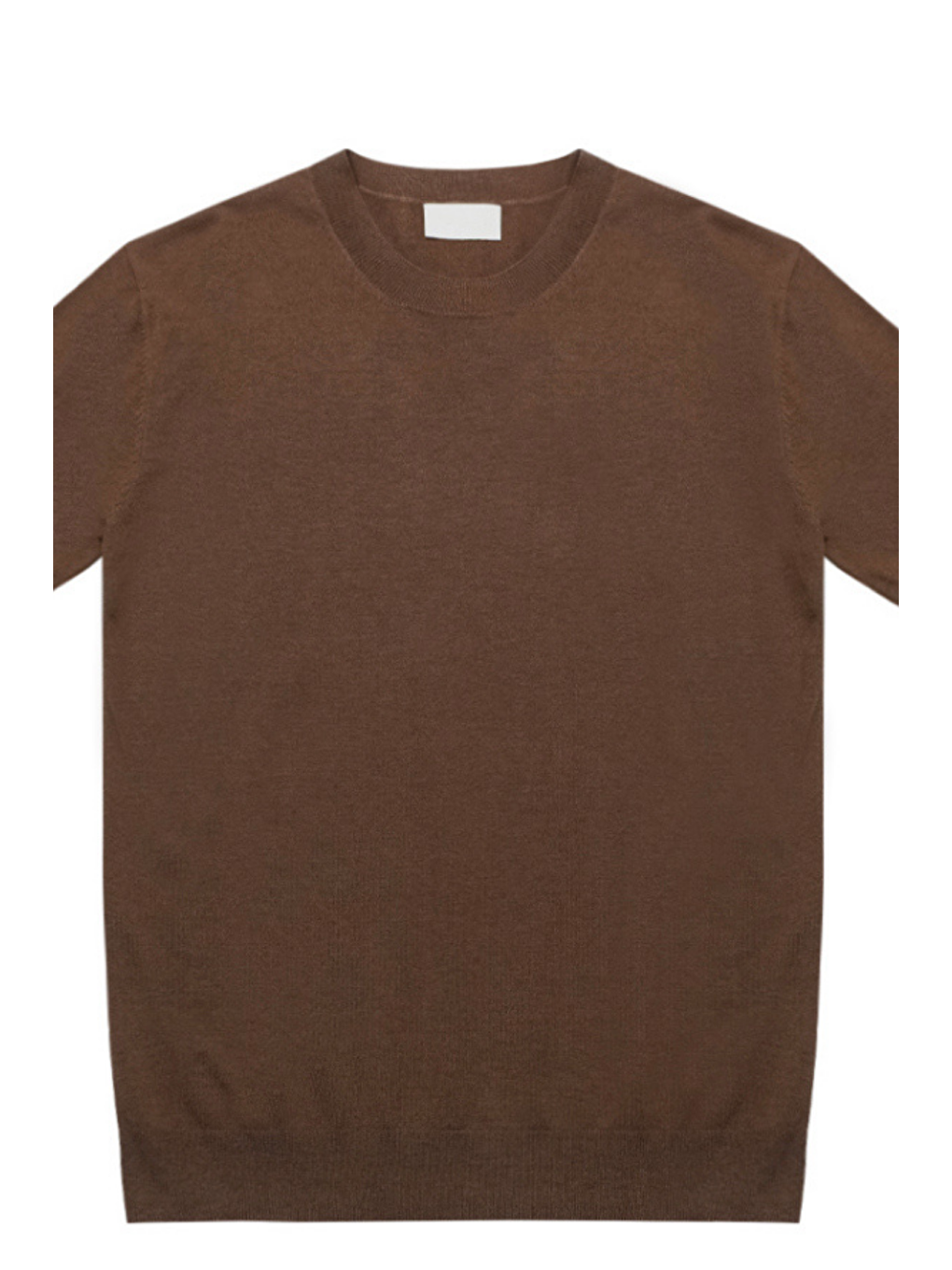 Erkek Kahverengi Slim Fit Bisiklet Yaka Triko T-Shirt-4