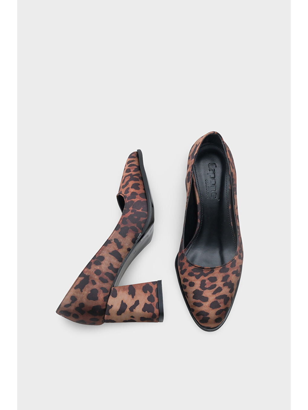 Kahverengi Penni Yuvarlak Burunlu Orta Topuklu Günlük Kadın Topuklu Ayakkabı-4