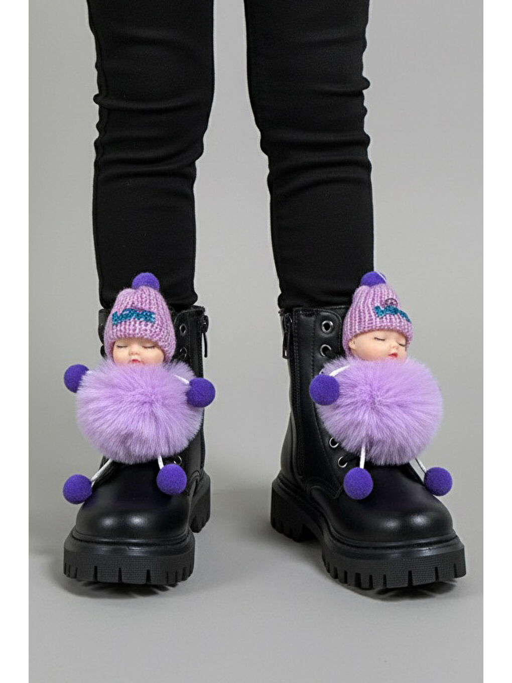 Kız Çocuk Siyah Önden Bebek Detaylı Bot - 28039-SIYAH