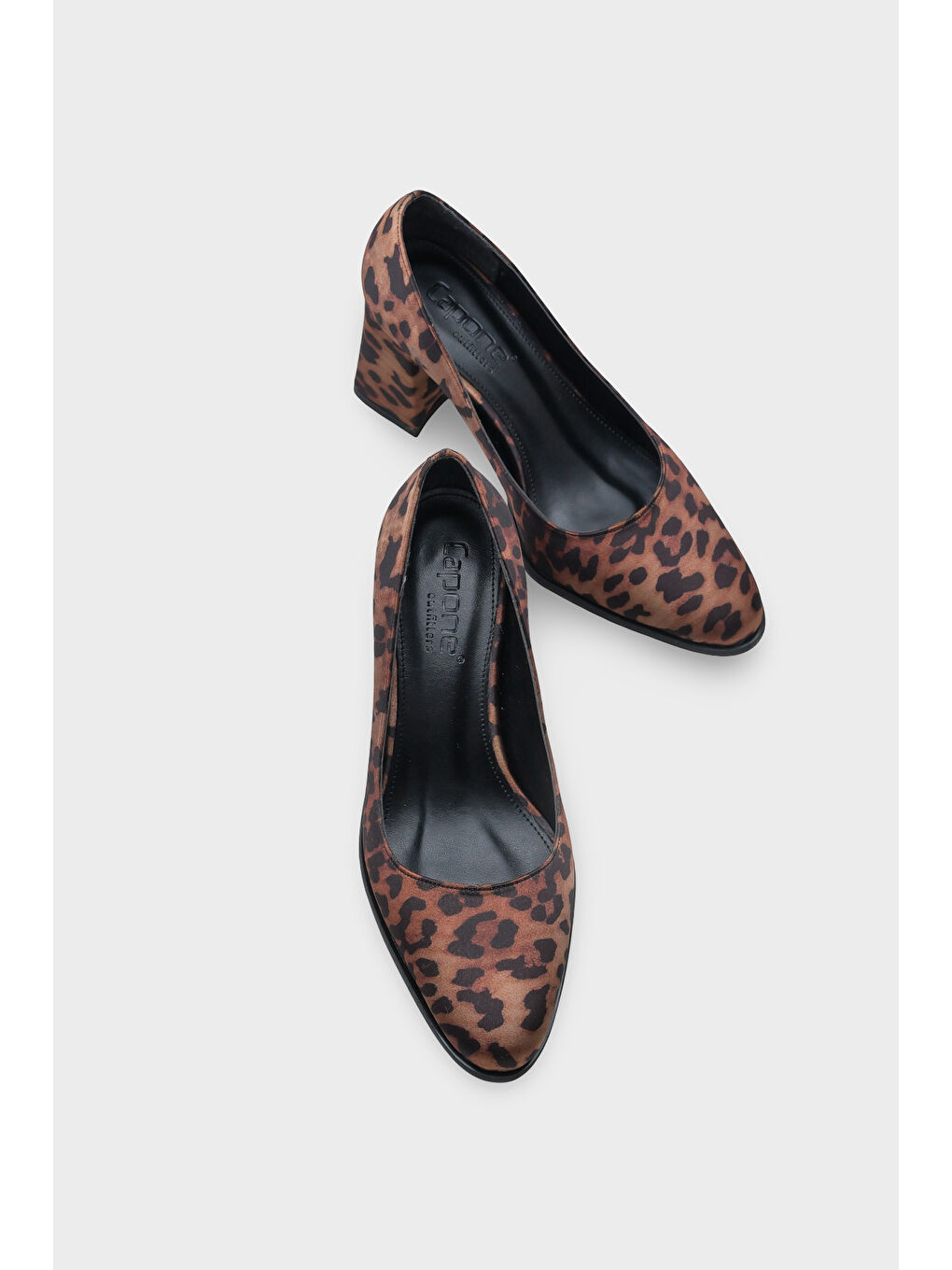 Kahverengi Penni Yuvarlak Burunlu Orta Topuklu Günlük Kadın Topuklu Ayakkabı-5