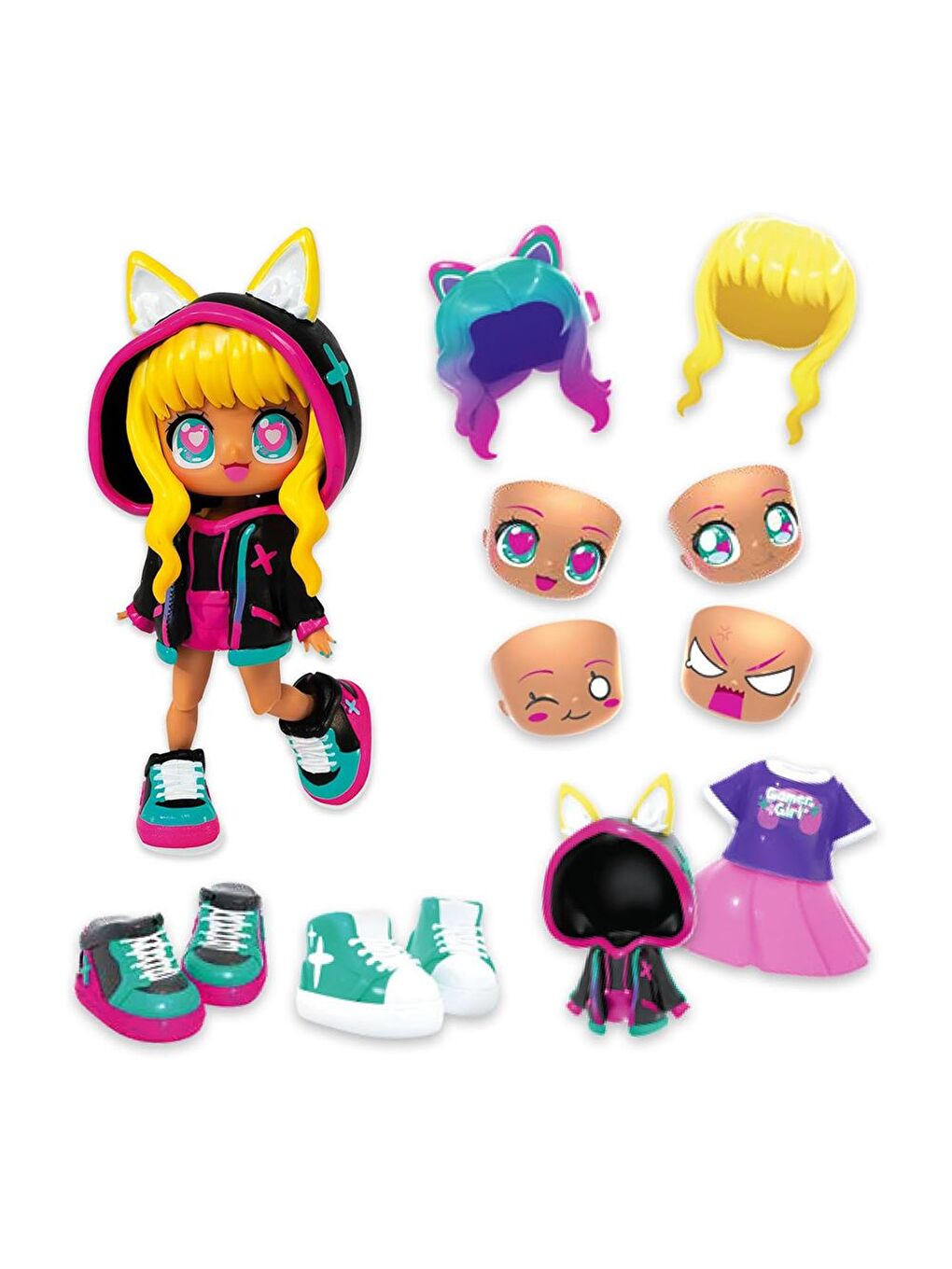 Animakii Bebek ve Aksesuar Seti - Gamer ve Cyberpunk-1