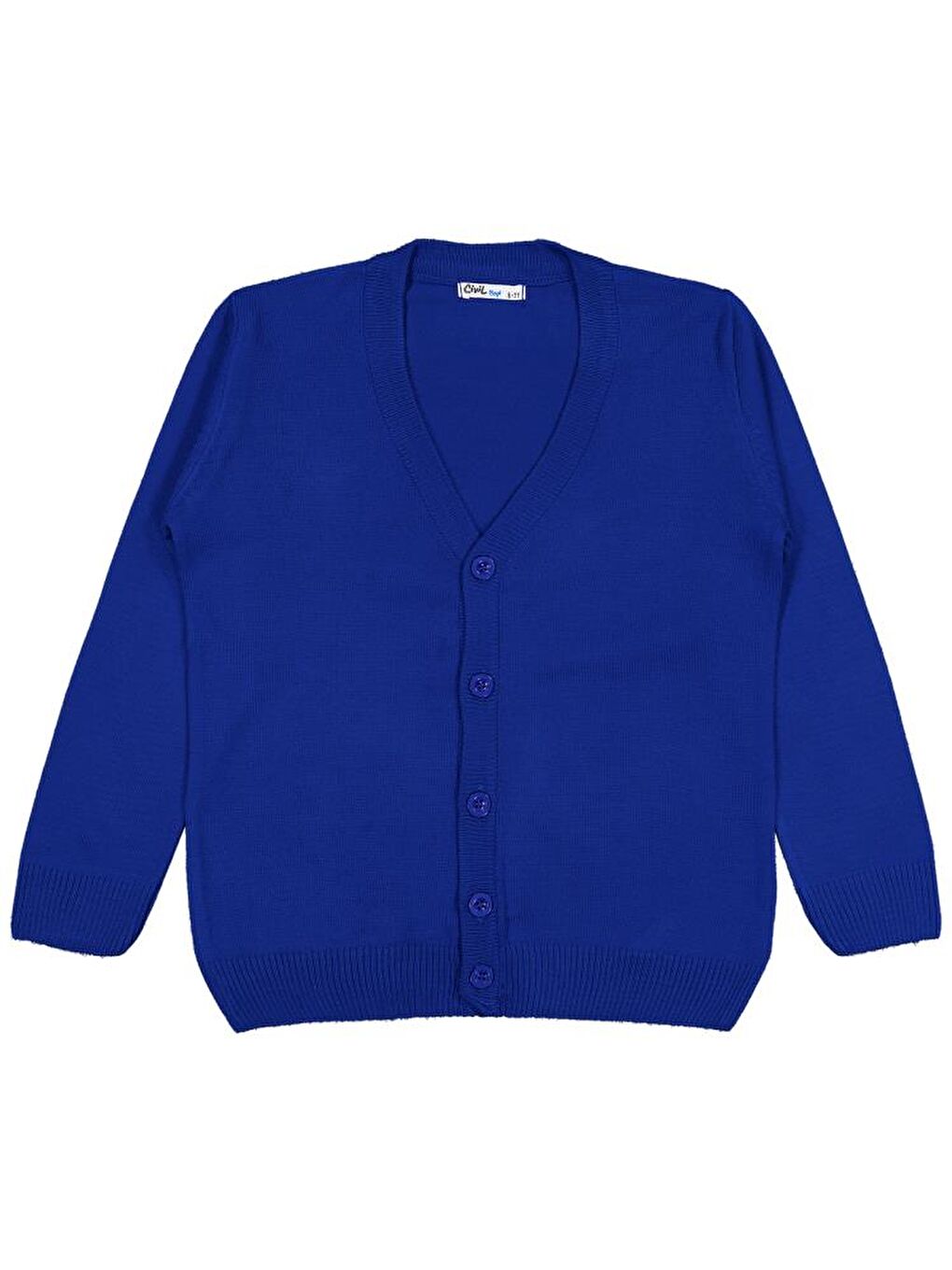 Boys Basic Triko 6-9 Yaş Hırka - Mavi 8-9 Yaş