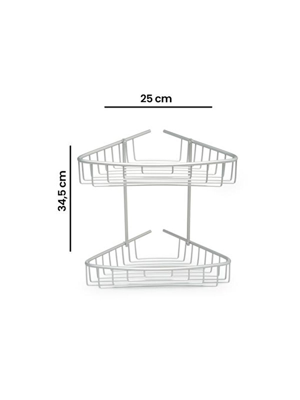 Gri Paloma 2'li Alüminyum Duş Rafı-4