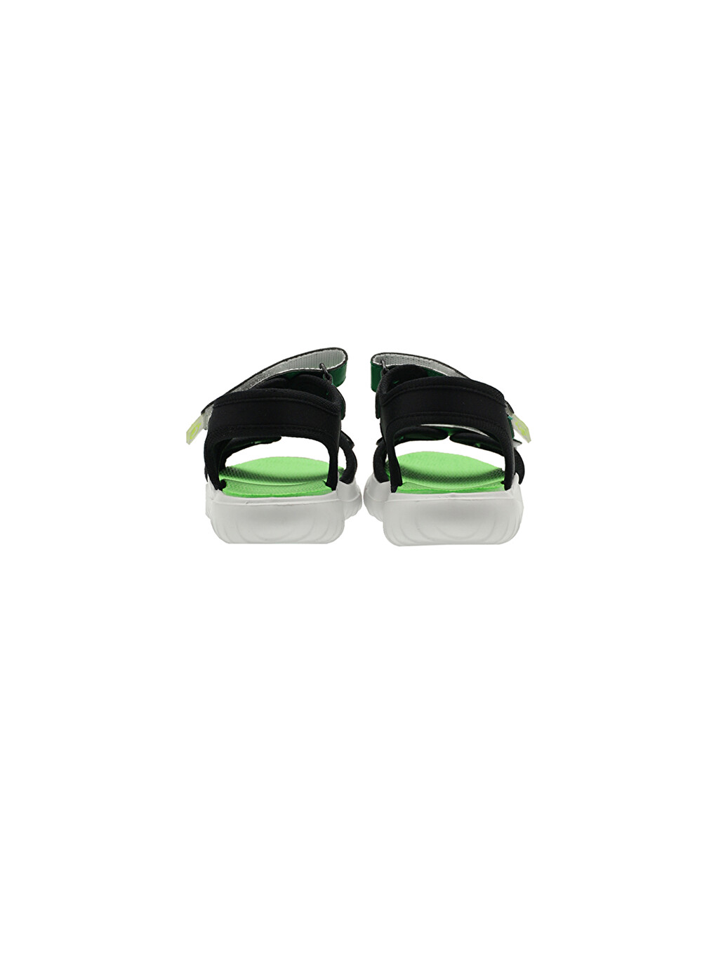 Unisex Çocuk Çift Bantlı Cırt Cırtlı Siyah Sandalet-1