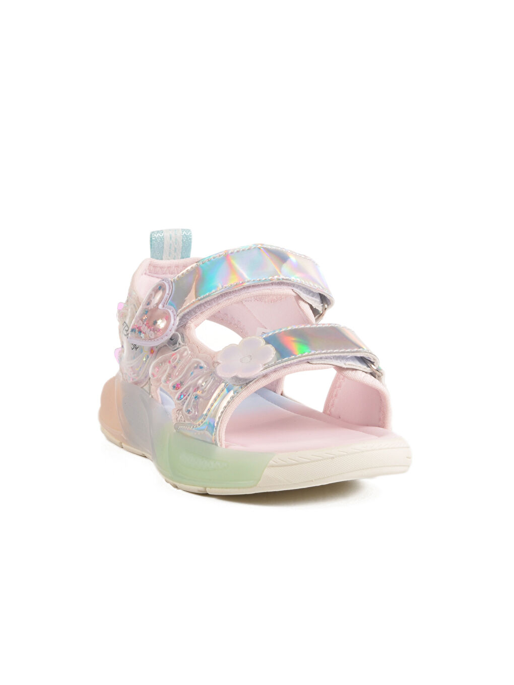 Gri Gümüş Cırtlı Anatomik Hafif Kız Çocuk Sandalet 1946 F-2