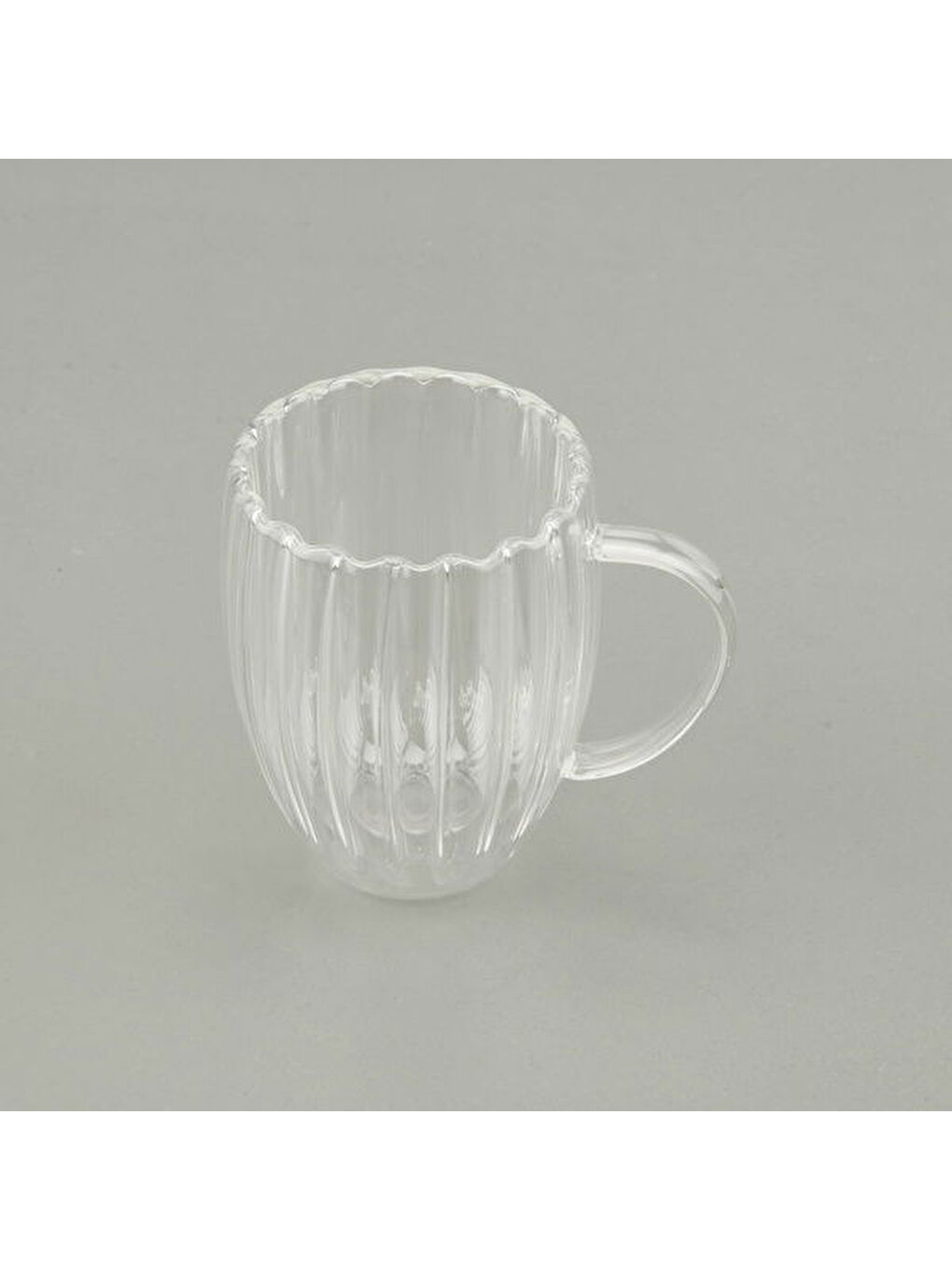 Renksiz Çift Cidarlı Çizgili Bardak - Şeffaf - 350 ml-2