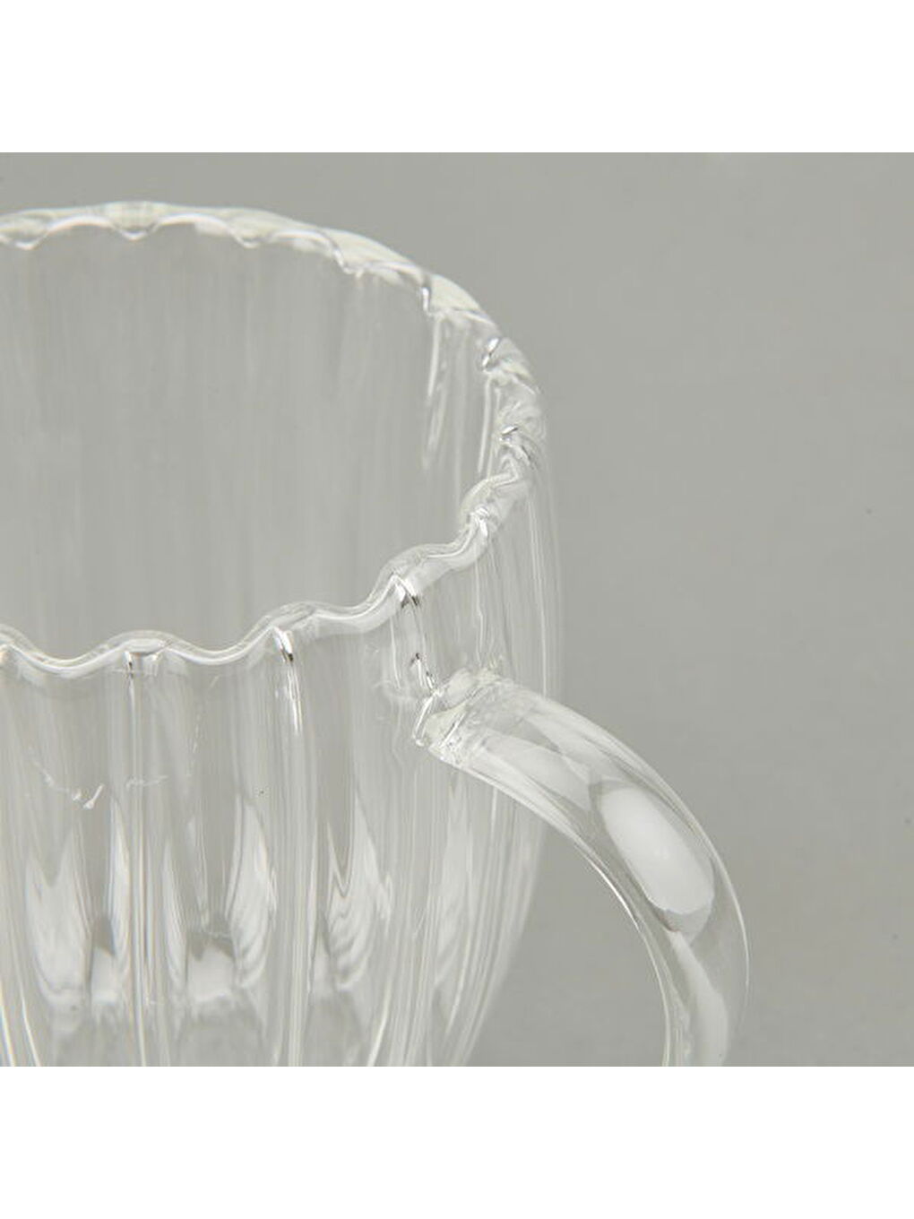 Renksiz Çift Cidarlı Çizgili Bardak - Şeffaf - 350 ml-3