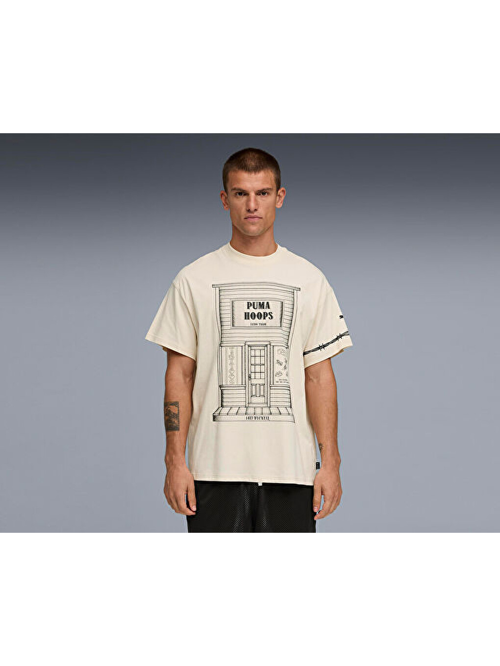 Ekru Swish N İnk Tee Iı Erkek Basketbol Tişörtü 63465901 Krem-2