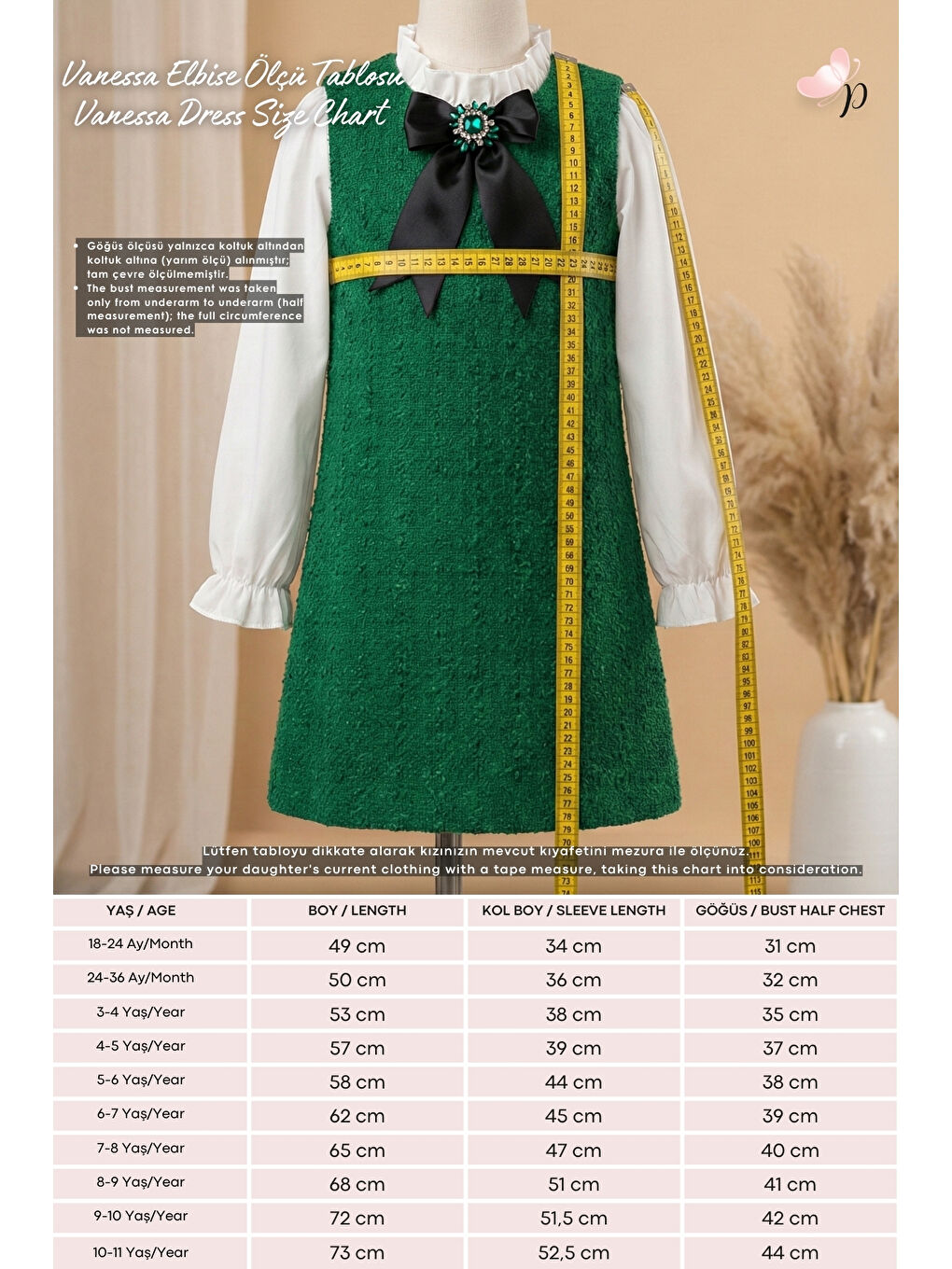 Kız Çocuk Açık Yeşil Vanessa Broş Detaylı Tüvit Uzun Kollu Yılbaşı Elbisesi-3