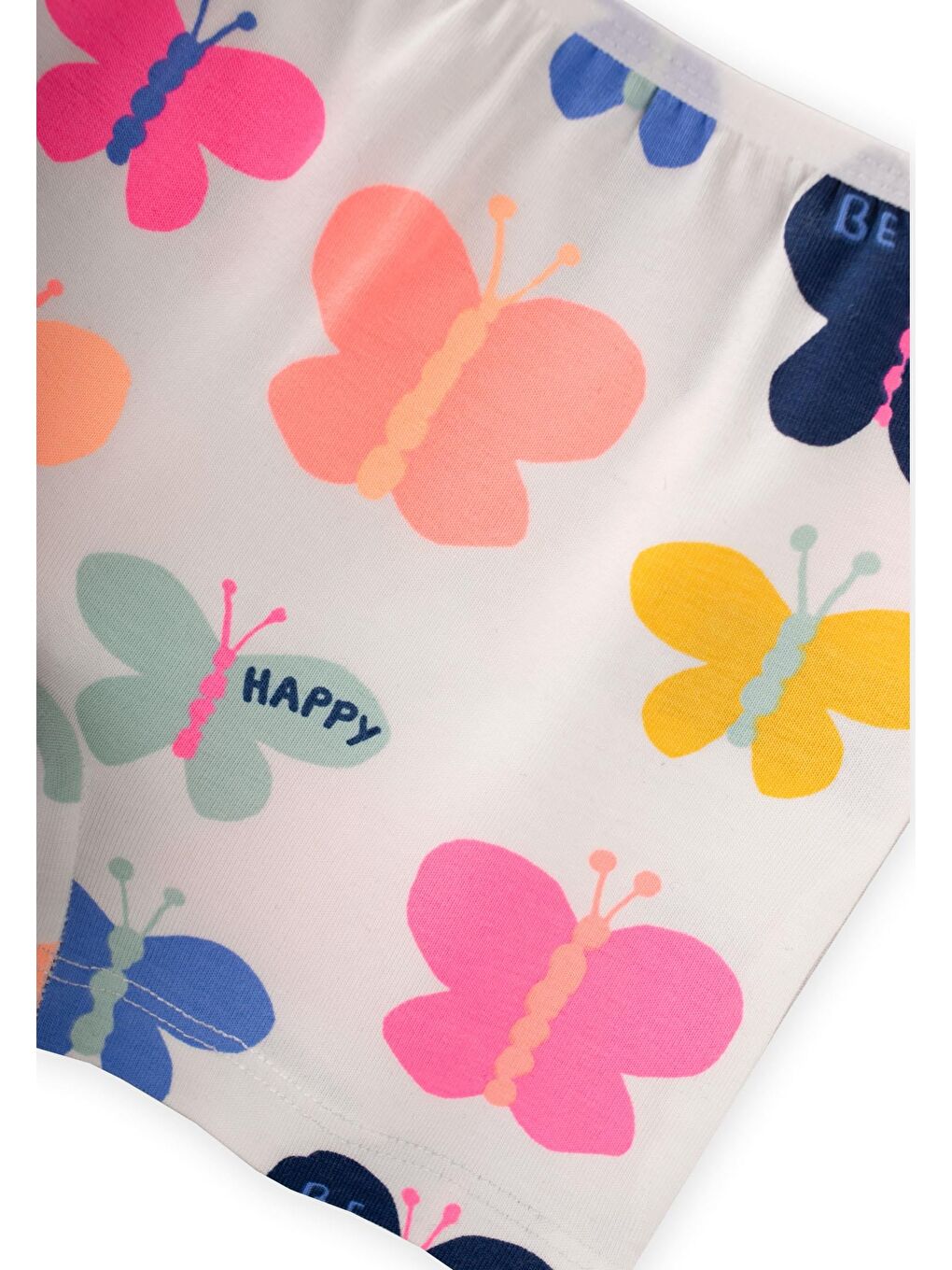 Ekru Üçlü Biyeli Kız Boxser 2-9 Yaş Kelebek Desen-2