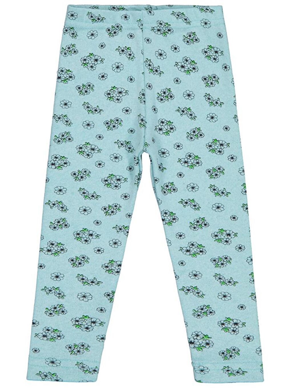 Girls Çıtır Çiçek Desenli 2-5 Yaş Tayt - Yeşil 3-4 Yaş-1