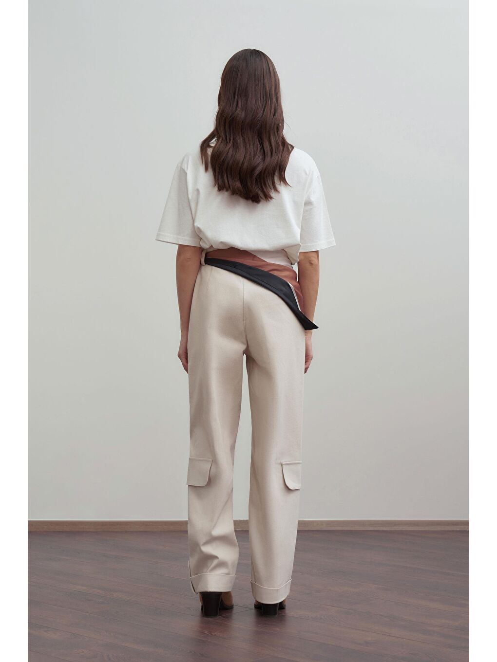 Bej Taş-Gabardin Kargo Pantolon-2