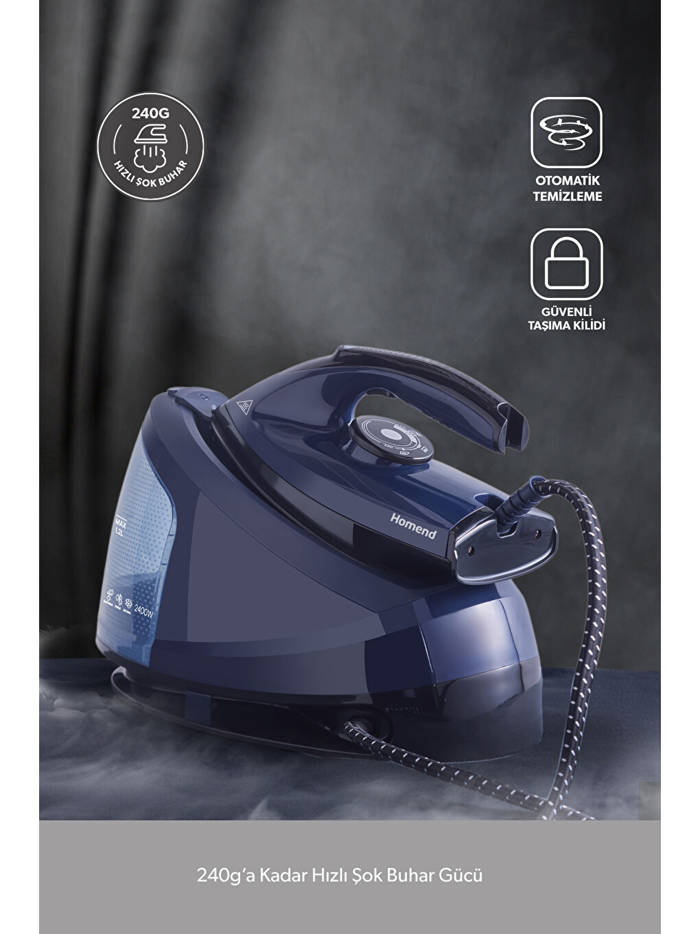 Steamwork 1168H Buhar Kazanlı Ütü Lacivert