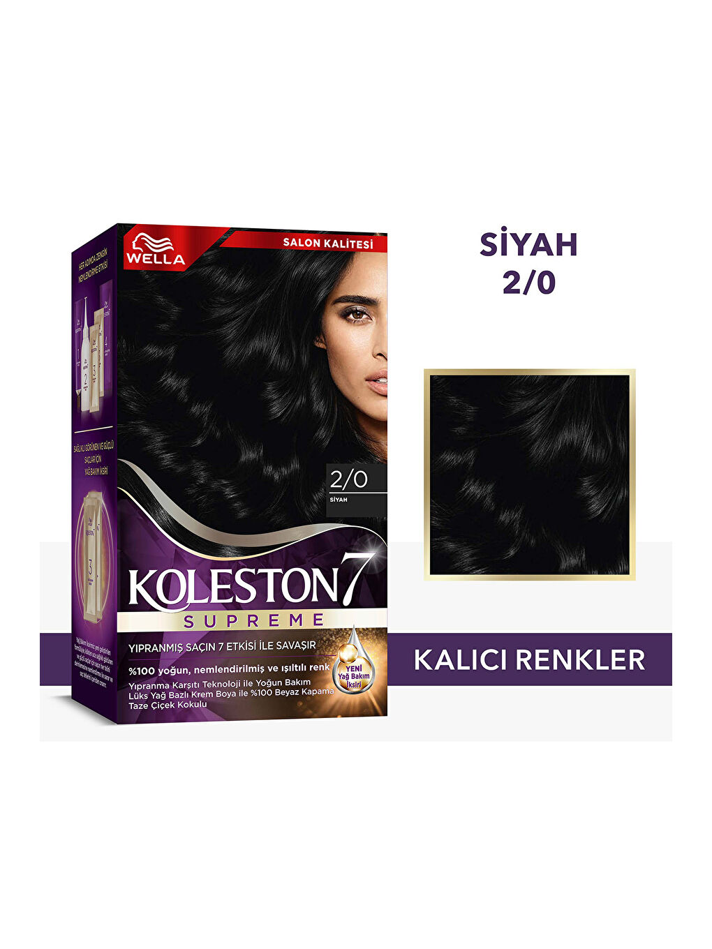 Wella Renksiz Koleston Supreme Saç Boyası 2/0 Siyah