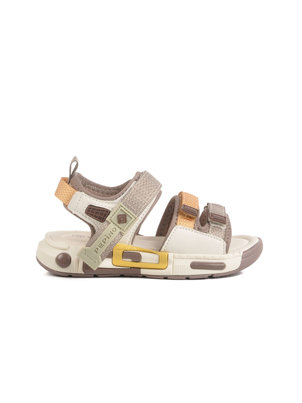 Kahverengi Krem Cırtlı Hafif Anatomik Erkek Çocuk Sandalet 1947 P