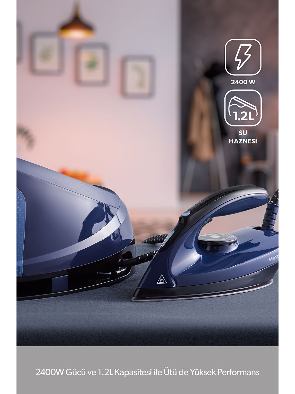 Steamwork 1168H Buhar Kazanlı Ütü Lacivert-1