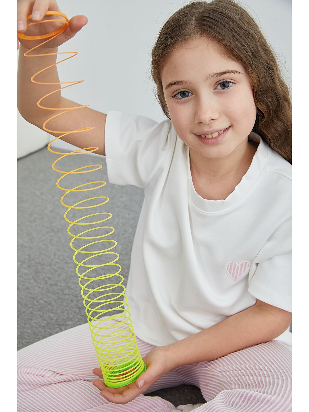 Pembe Çizgili Bisiklet Yaka Kız Çocuk 2 Li Takım-3