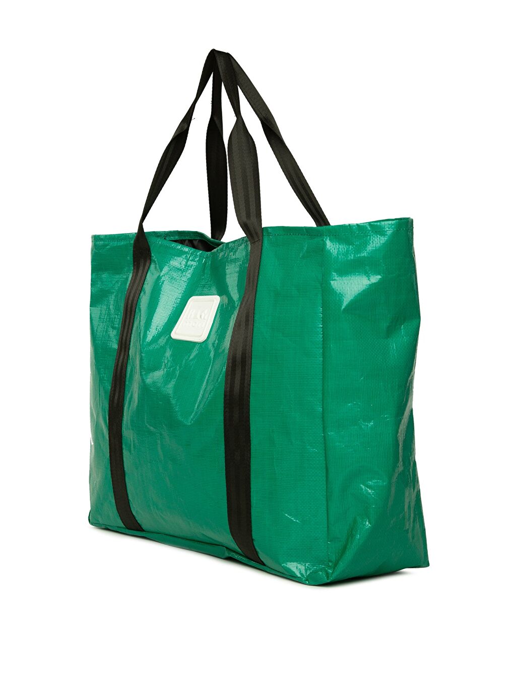 Yeşil Çift Şeritli Maxi Boy Plaj Çantası-1
