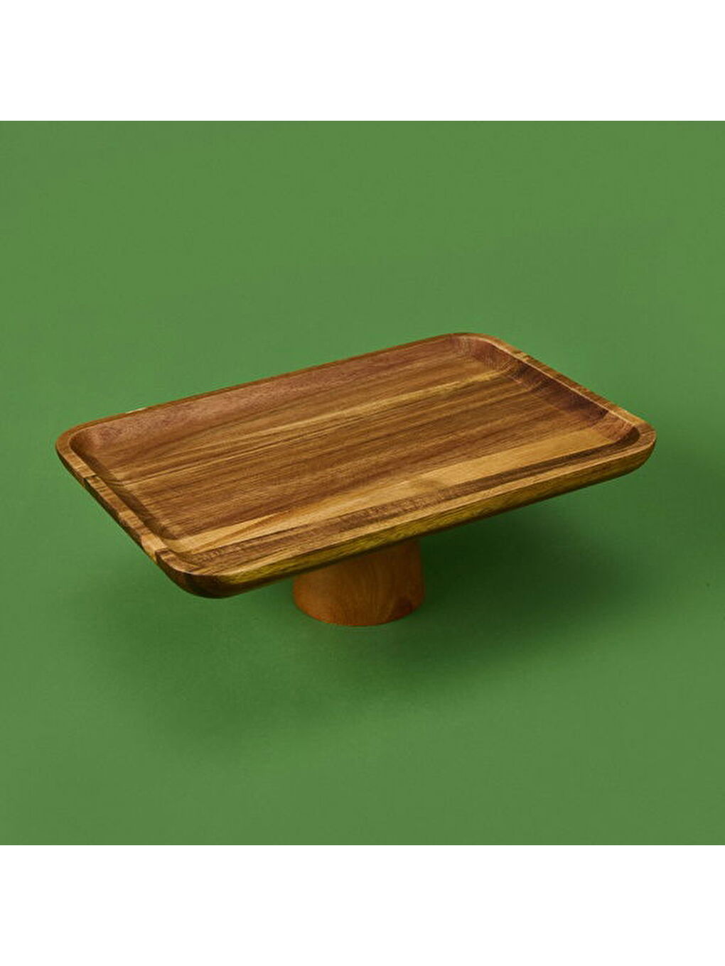 Mory Ayaklı Akasya Sunumluk - Kahverengi - 30x20 cm