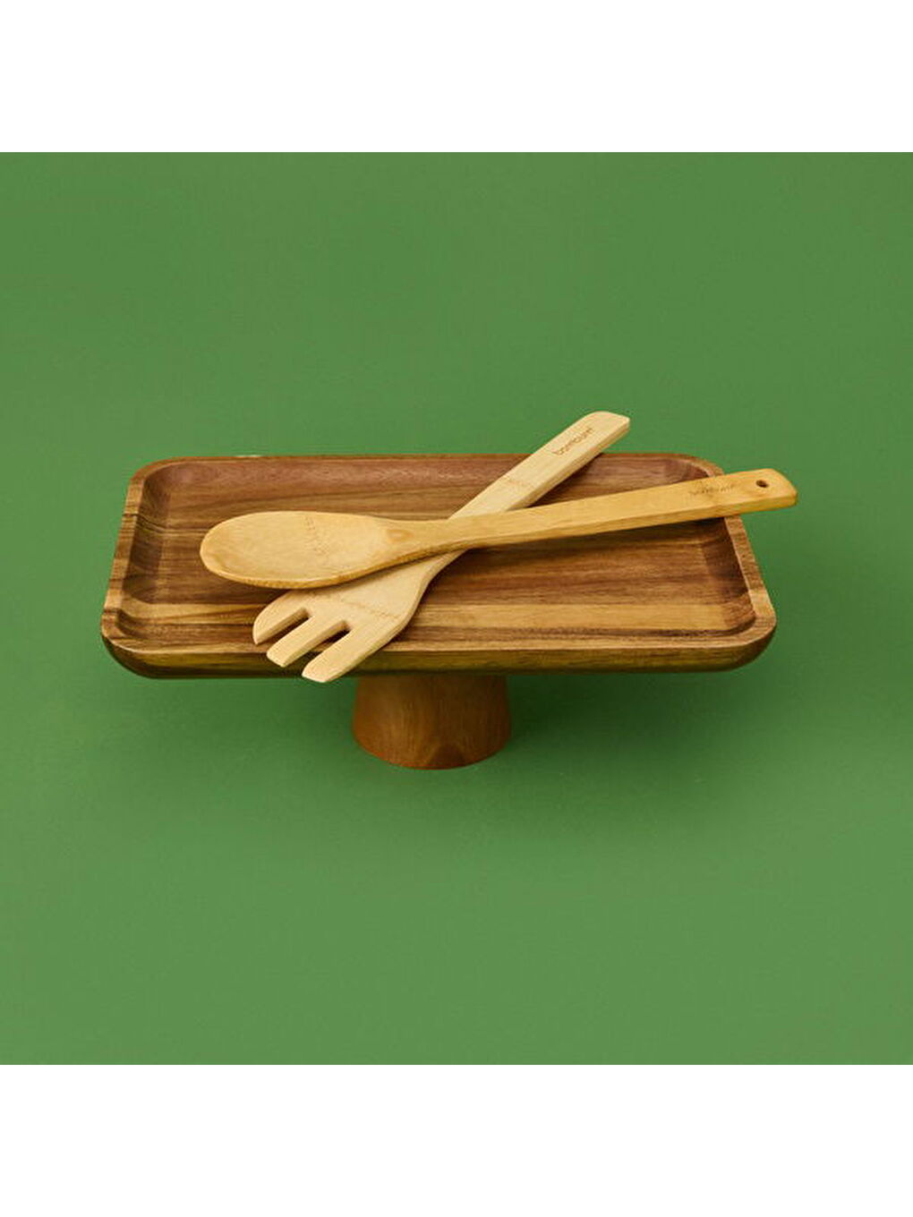 Mory Ayaklı Akasya Sunumluk - Kahverengi - 30x20 cm-1