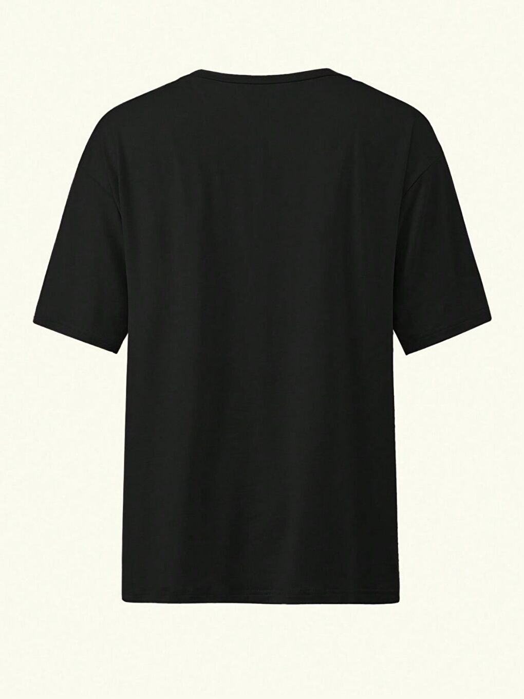 Siyah Ailant Baskılı Regular Tişört-1