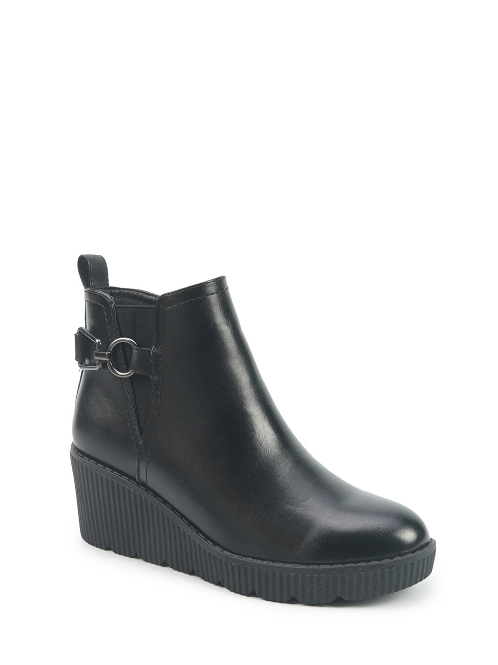 326080.Z 5PR Siyah Kadın Dolgu Topuk Bot-1