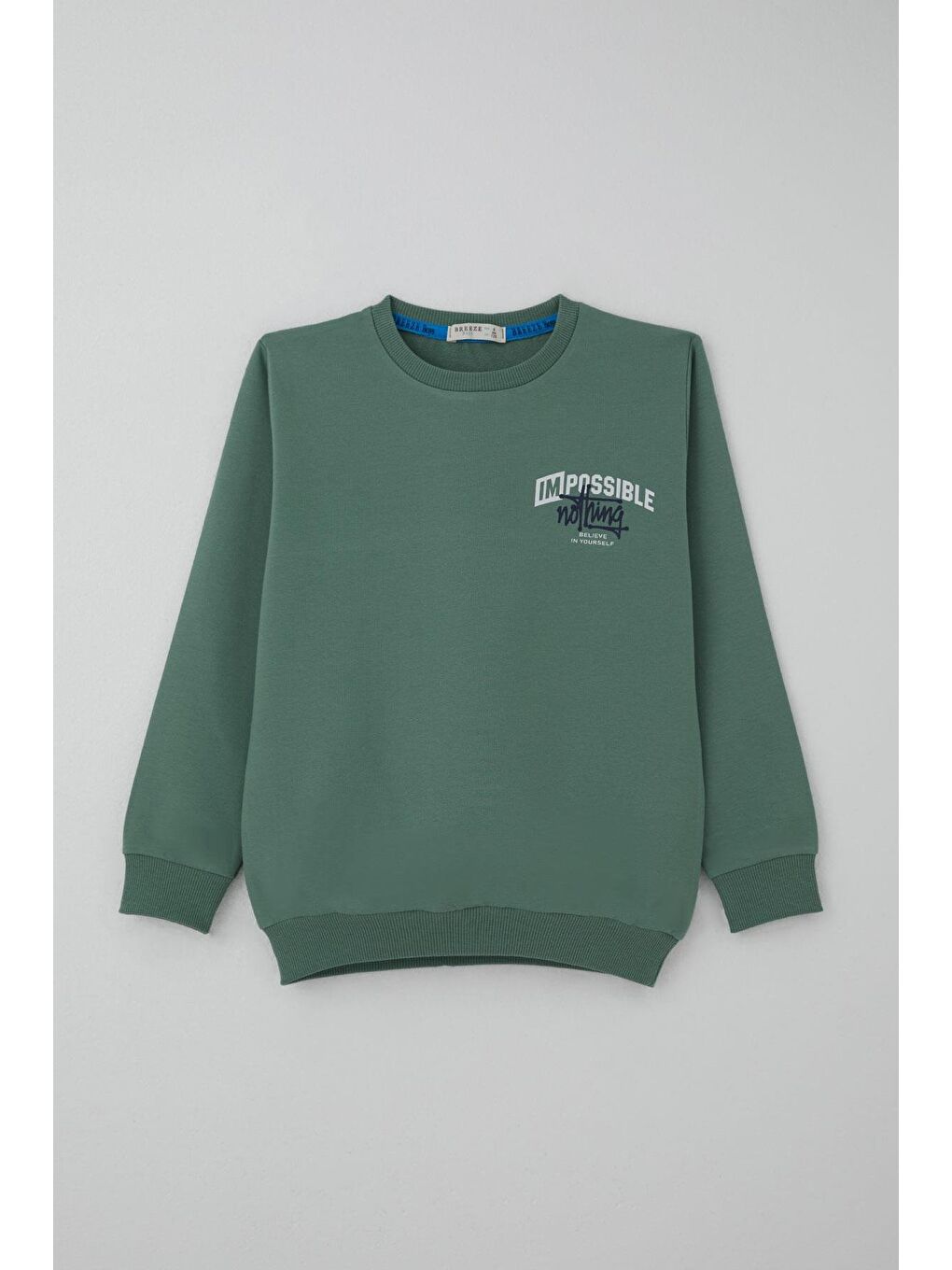 Erkek Çocuk Eşofman Takımı Sırt Baskı Detaylı Cepli Petrol Yeşili (7-12 Yaş)-1