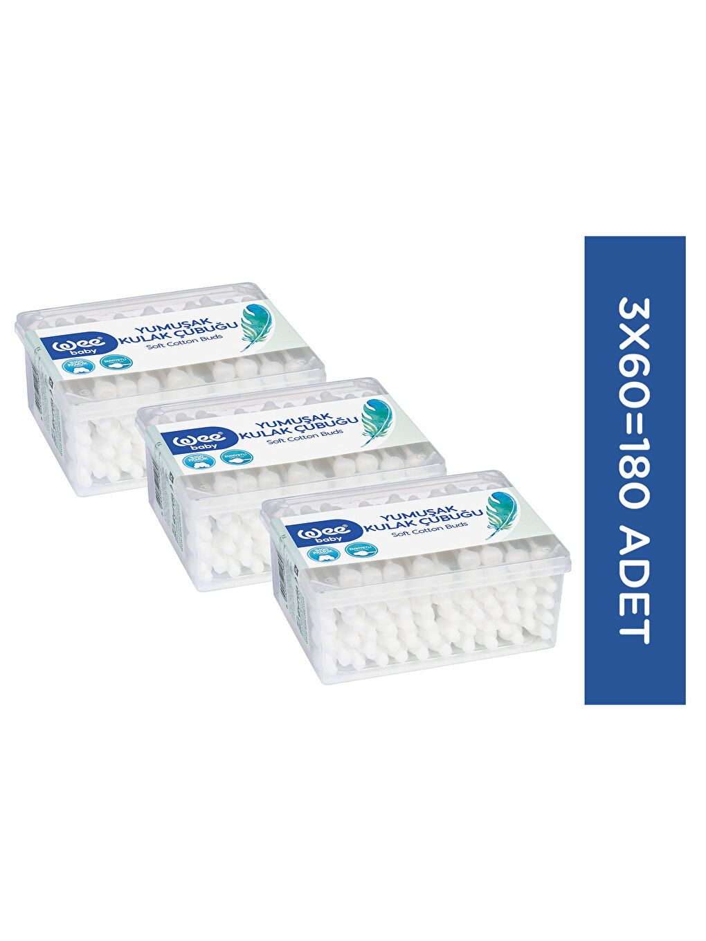 Emniyetli Kulak Temizleme Çubuğu Seti (60x3 180 Adet)-1