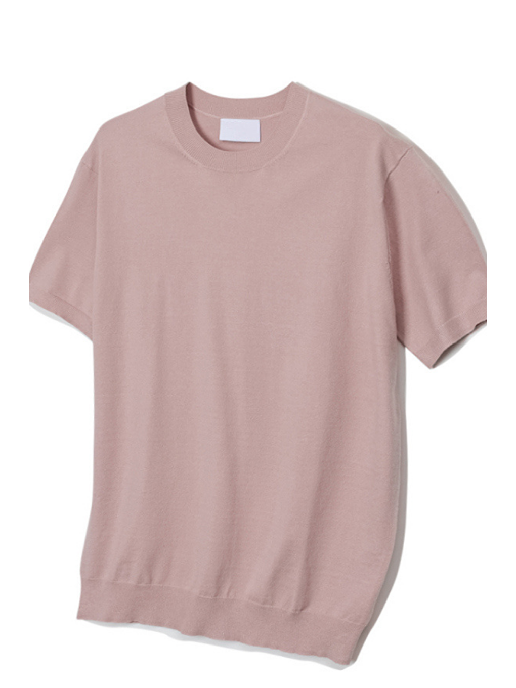 Erkek Pembe Slim Fit Bisiklet Yaka Triko T-Shirt-4